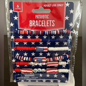 Patriotic Bracelets Set - Red, White, and Blue